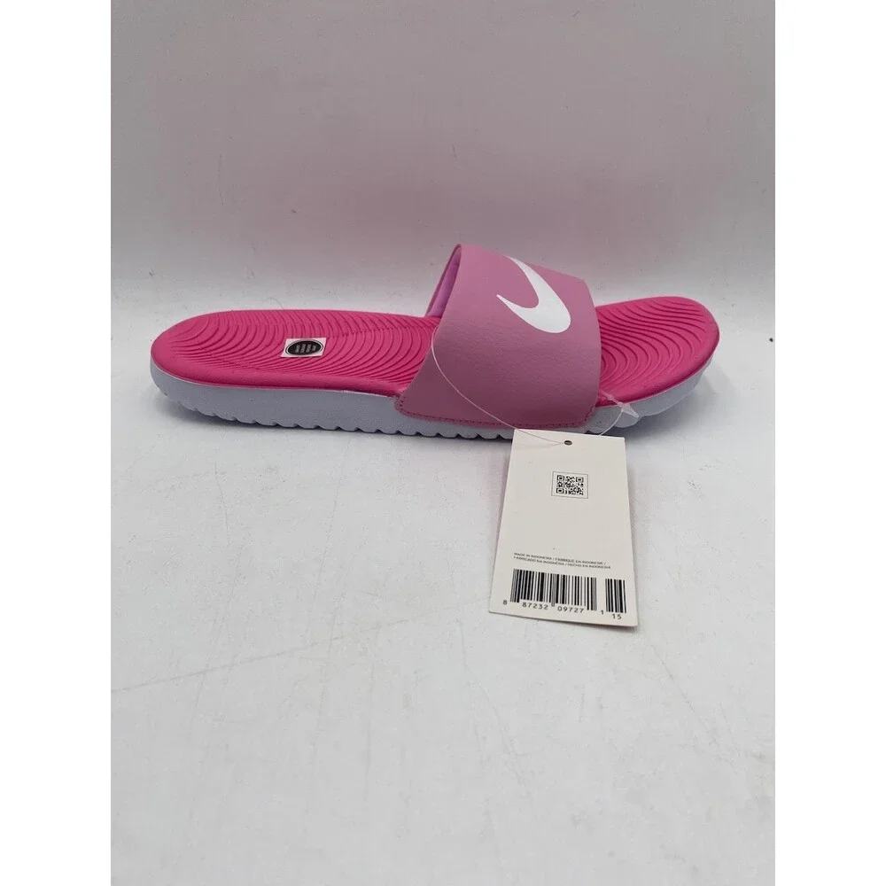 NIKE KAWA SLIDE Kids' NEW Slides Psychic Pink/White Multiple Sizes